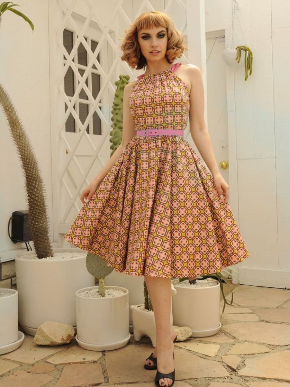 Pinup Couture Gold Room Harley dress